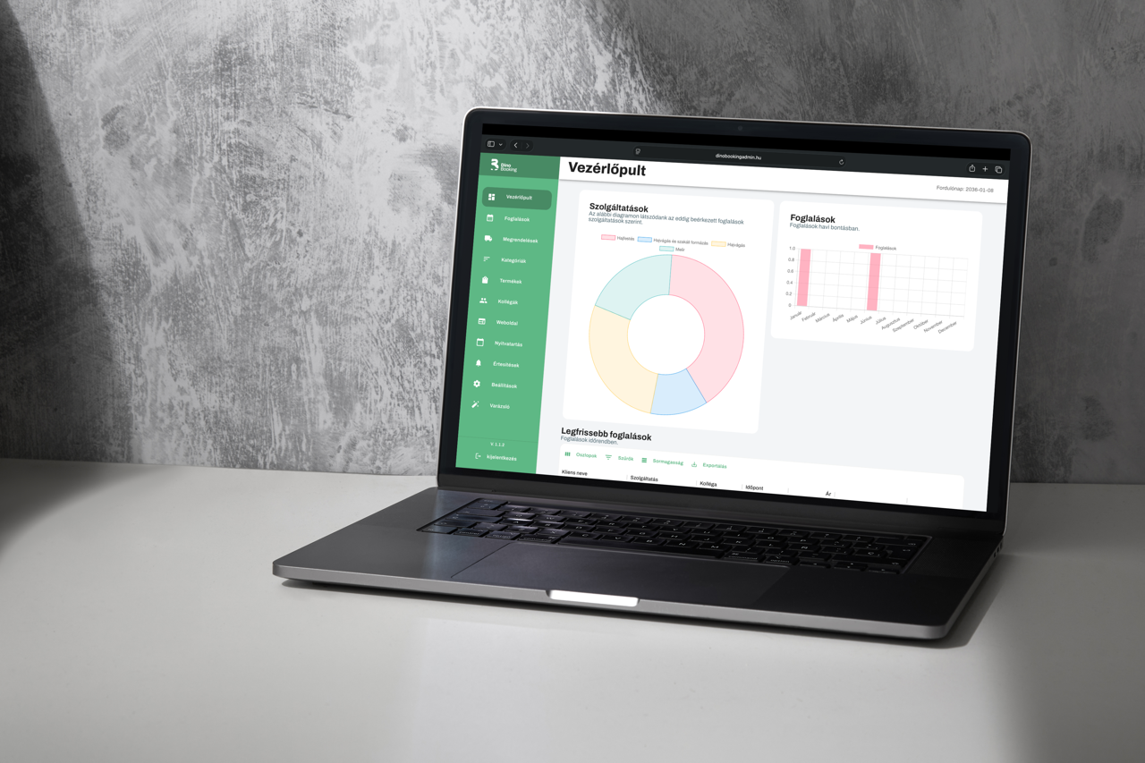 dinobooking dashboard